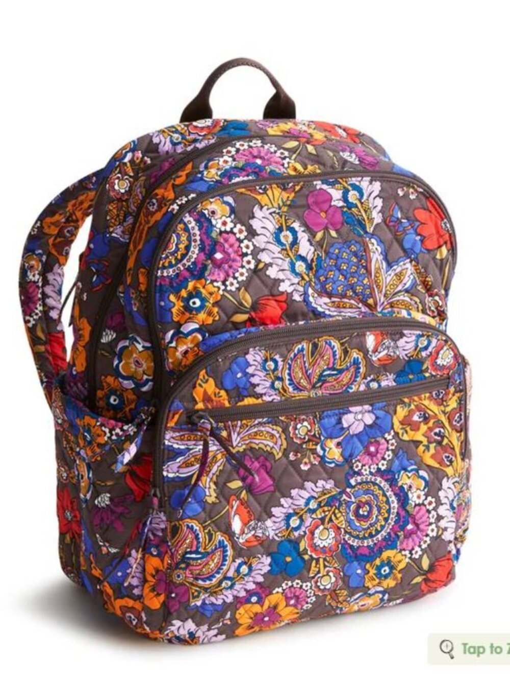 Vera Bradley LARGE Bancroft Backpack Colorful Bouquet NWT Cotton Quilted School